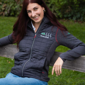 Strickfleece Hybridjacke und Gillet „Holzklopfen“